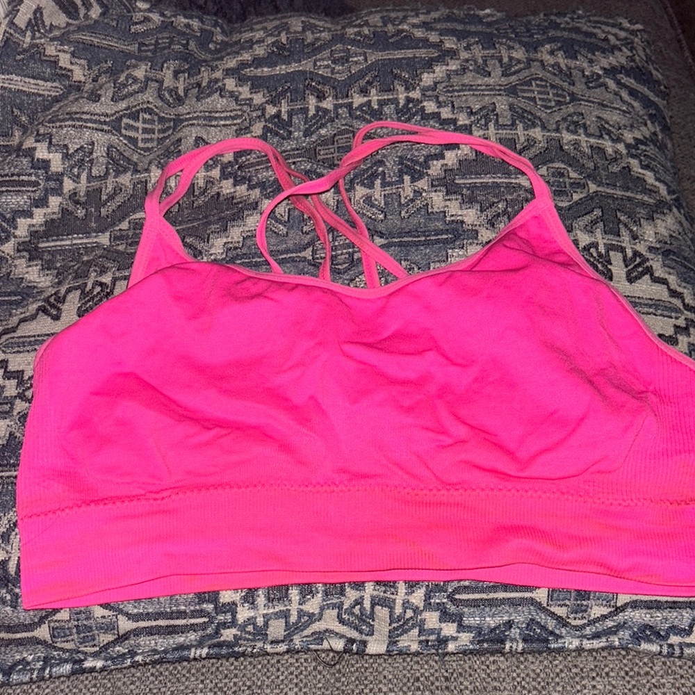 Source Unknown Pink Strappy Sports Bra